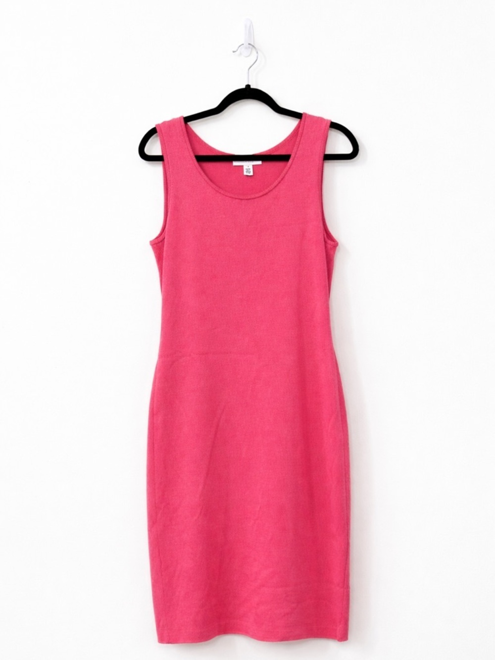 St. John Collection Petunia Pink Milano Knit Wool Viscose Sleeveless Midi Dress